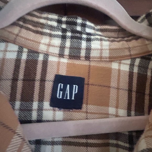 GAP - Tan and Brown Plaid Shirt - Women's XL / Men's L - Picture 2 of 6